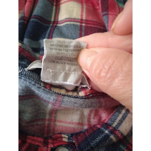 Passport Flannel Shirt Womens Medium Pearl Snap Long Sleeve Collared Casual - Picture 7 of 7